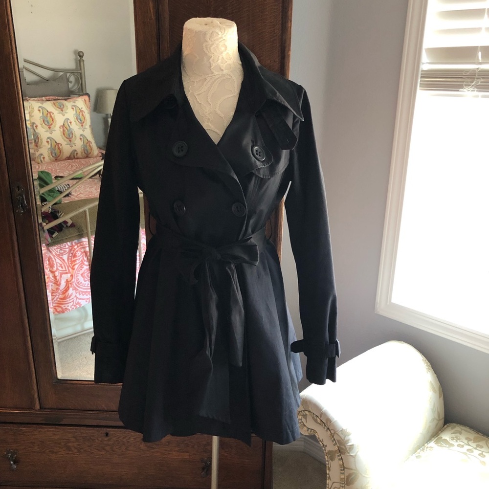 Cute Black Trench Coat